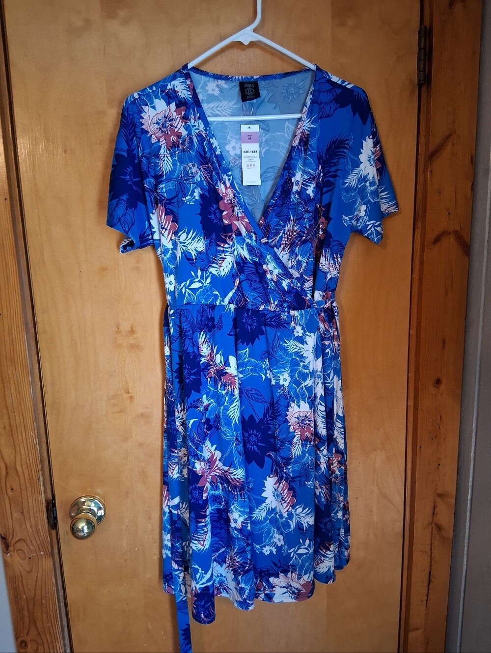 Agnes & Dora Blue Floral Wrap Midi Dress